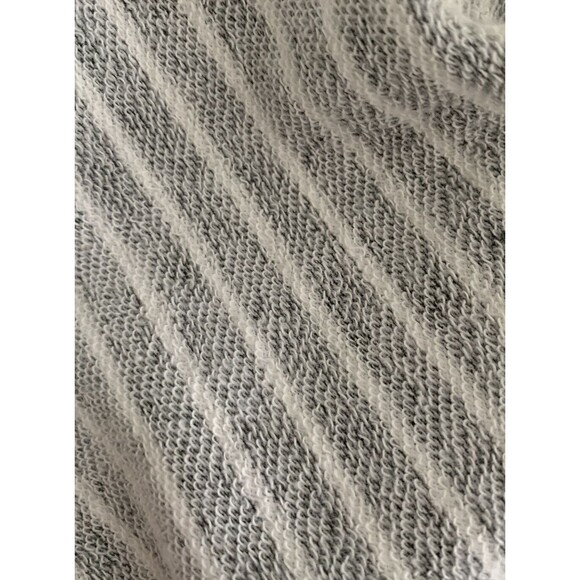 Altar’d State Cropped 3/4 Sleeve Sweatshirt Gray White Stripes embroidered Small - Picture 9 of 9